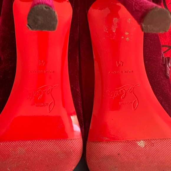 Christian Louboutin Moulin Velvet Almond Toe Thigh Boots EU 41 - Picture 5 of 10